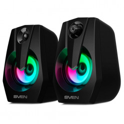 SVEN 370 Black (USB),  2x3W RMS, IPx5, USB power supply, headphone jack, RGB